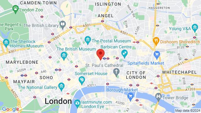 Karte der Umgebung von The Vault, London, United Kingdom, London, EN, GB