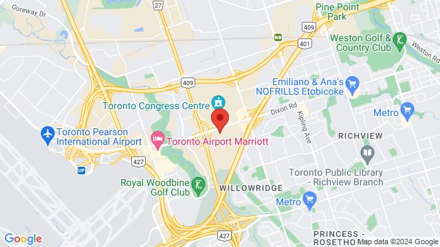 Map of the area around Delta Hotels by Marriott Toronto Airport & Conference Centre, 655 Dixon Rd, Toronto, ON M9W 1J3, Canada
