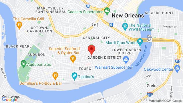 Map of the area around 1719 Toledano St, 70115, New Orleans, LA, United States