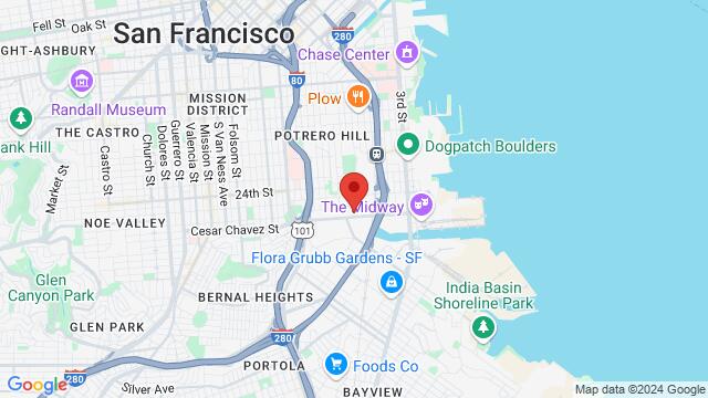 Map of the area around 1275 Connecticut Street, 94107, San Francisco, CA, US