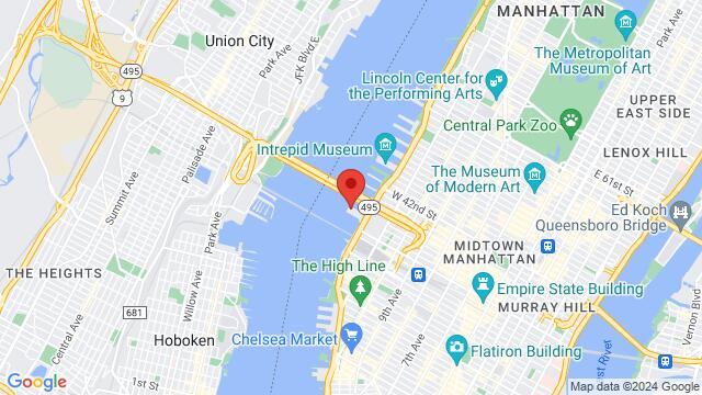 Map of the area around 408 12th Avenue West, New York, NY 10018 (34th St Pier)