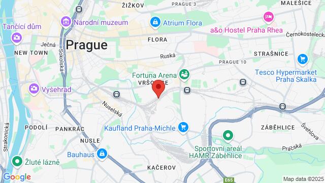 Map of the area around 101 00 Prague-Prague 10, Czechia