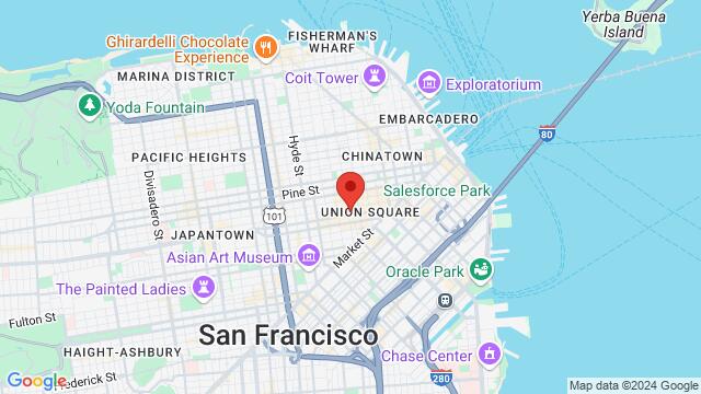 Map of the area around 414 Mason Street Suite 705, San Francisco, CA, US