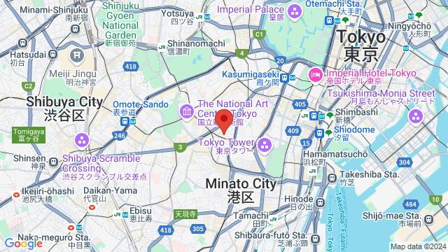 Map of the area around El Cafe Latino, 3-chōme-15-24 Roppongi, Minato City, Tokyo 106-0032, Japan