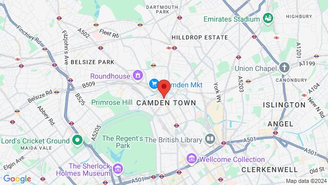 Map of the area around 198 Camden High Street, NW1 8QP, London, EN, GB