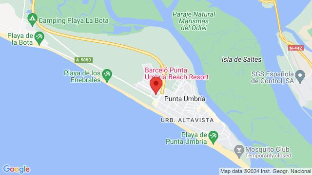 Map of the area around Barceló Punta Umbría Beach Resort Avenida del Decano s/n Punta Umbría, Spain