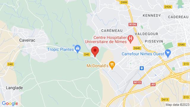 Kaart van de omgeving van 1 chemin du mas de vedelin 30000 nimes