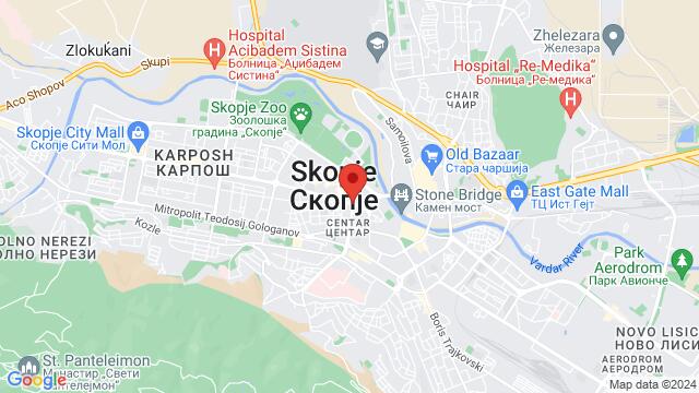 Map of the area around Atk Premium Club, 1135 Скопје, Северна Македонија,Skopje, Skopje, AR
