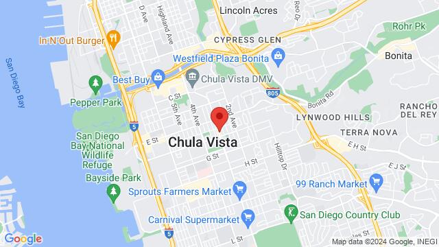 Map of the area around Illusion Hall, 281 3rd Ave, Chula Vista, CA, 91910, US