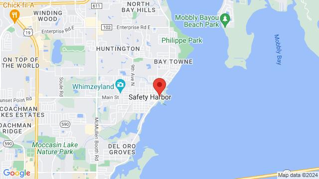 Kaart van de omgeving van Safety Harbor Resort and Spa, 105 N Bayshore Dr, Safety Harbor, FL, 34695, United States
