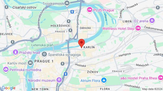 Map of the area around Karolinská 661/4, 186 00 Praha, Česko,Prague, Czech Republic, Prague, PR, CZ