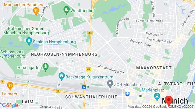 Map of the area around Munich, Germany