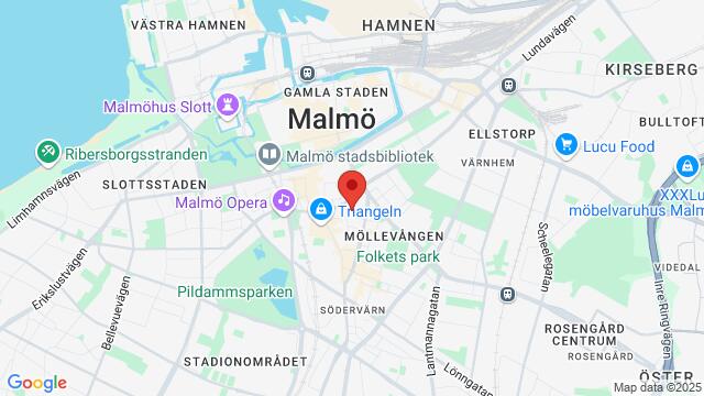 Map of the area around Sal 11, Ungdomens Hus Malmö