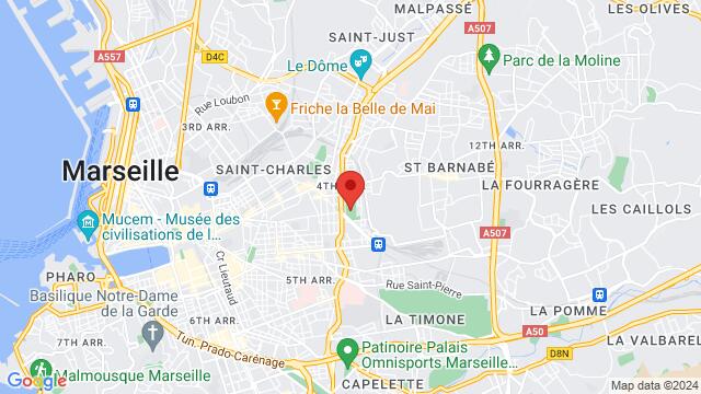 Map of the area around 10 rue de la visitation 13004 Marseille