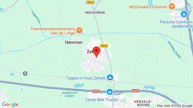 Map of the area around Hoofdstraat 2, Zetten, The Netherlands