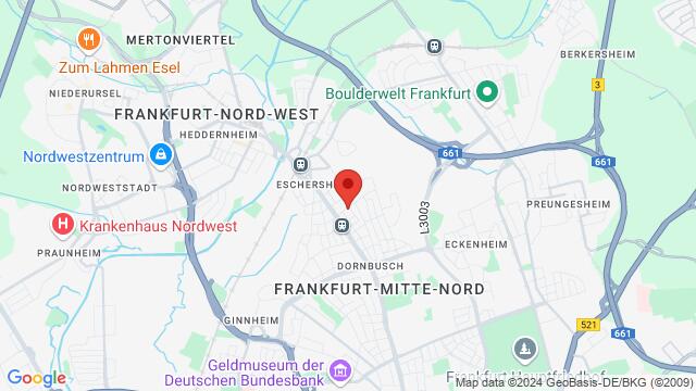 Map of the area around Frankfurt, Germany, Frankfurt, HE, DE