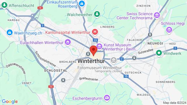 Karte der Umgebung von Kellertheater Winterthur, Marktgasse 53, 8400 Winterthur, Schweiz