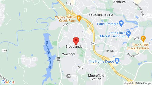 Map of the area around Neighbors Sports Bar & Grill, 42882 Truro Parish Dr #105, Ashburn, VA, 20148, United States