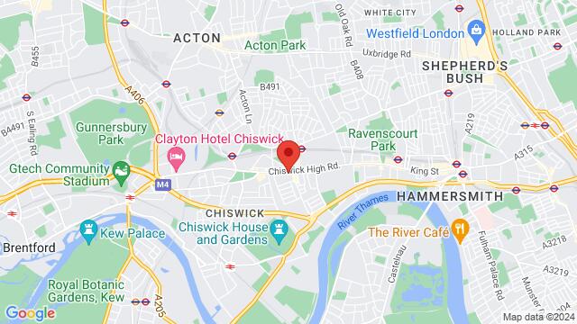 Map of the area around The George VI, The George VI, 185 Chiswick High Road, London, W4 2DR, United Kingdom