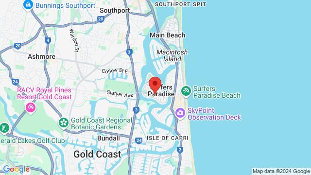 Map of the area around Thomas Drive, Chevron Island, Gold Coast, QLD, 4217