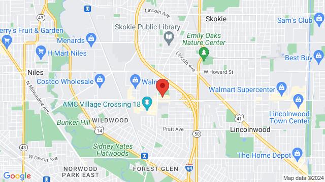 Map of the area around Holiday Inn-Chicago Skokie, 5300 Touhy Ave, Skokie, 60077, United States