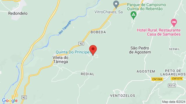 Map of the area around quinta do principe, Chaves, Vila Real, Portugal