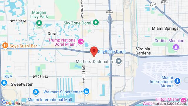 Map of the area around Copper Blues MIA, 3450 Northwest 83rd Avenue, #224, Doral, FL, 33122, United States