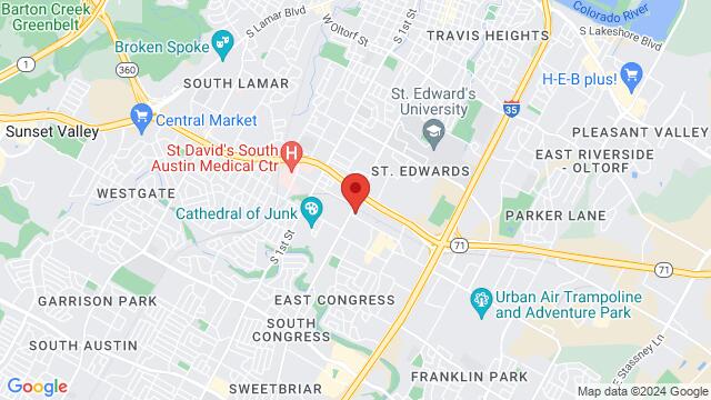 Map of the area around Austin Inspired Movement, 4201 S Congress Ave Unit 108, Austin, TX, 78704, United States