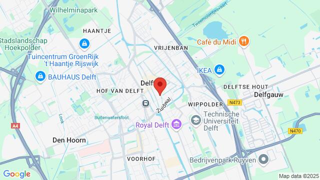 Map of the area around Brabantse Turfmarkt 9, Delft, The Netherlands