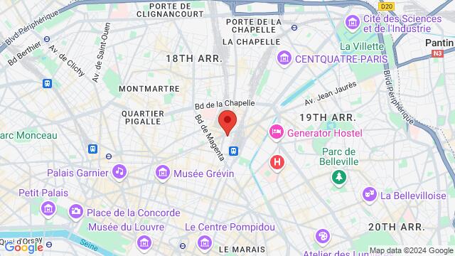 Map of the area around 5 Rue de Dunkerque 75010 Paris