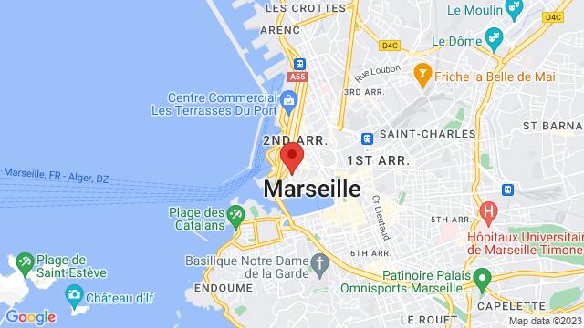 Map of the area around 16 Rue de l'Évêché 13002 Marseille