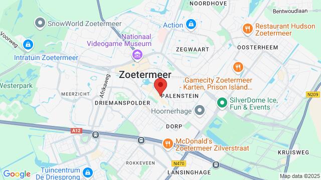 Map of the area around Le Club - Zoetermeer (NL)