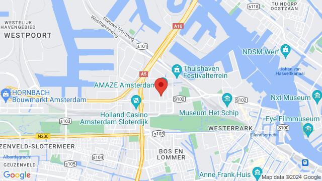 Map of the area around Isolaterweg 28, Amsterdam, The Netherlands