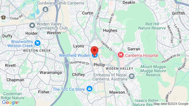 Map of the area around Bed Bath N' Table, Phillip ACT 2606, Australia,Canberra, Australian Capital Territory, Canberra, CT, AU