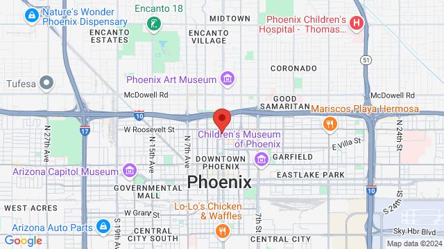 Mapa de la zona alrededor de 824 North Central Avenue, Phoenix, AZ, US