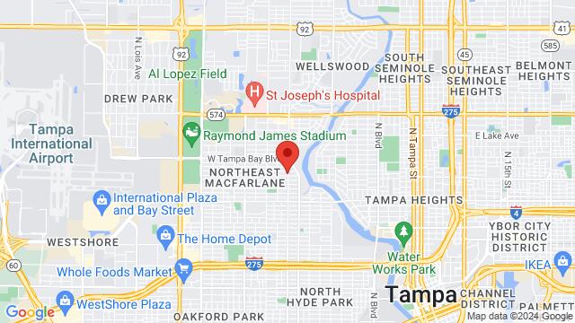 Map of the area around Paracas Tampa, 3602 North Armenia Avenue, Tampa, FL 33607, Tampa, FL, 33607, US