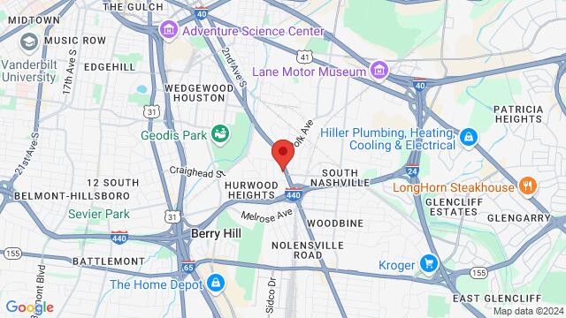 Map of the area around 2195 Nolensville Pike,Nashville, Tennessee, Nashville, TN, US