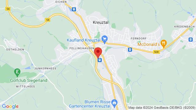 Map of the area around Hüttenstr. 30, 57223, Kreuztal (Siegen)