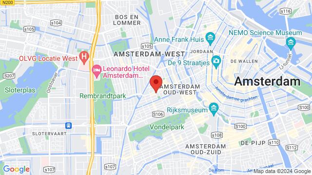 Map of the area around Borgerstraat 112, Amsterdam, The Netherlands