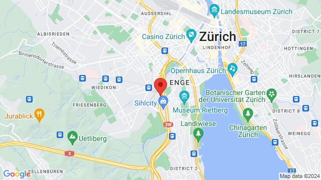 Map of the area around Kulturraum Le Nid, Rüdigerstrasse 10, 8045 Zürich, Suisse