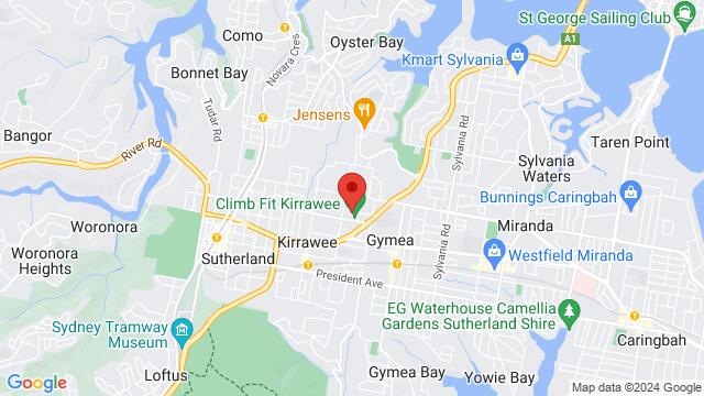 Carte des environs Shark Island Brewing Company, Unit 8/29-33 Waratah St, Kirrawwee, NSW, 2232, Australia