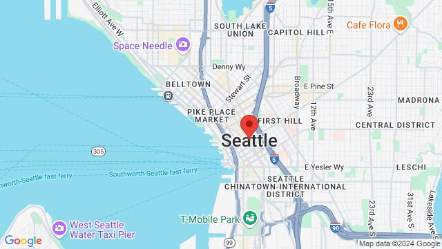 Map of the area around Seattle, Washington, Seattle, WA, US