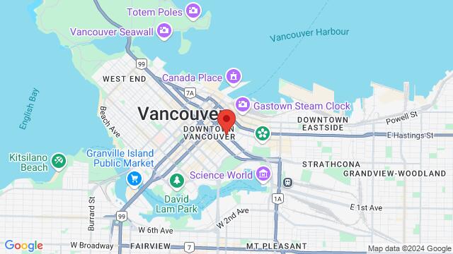 Map of the area around 600 Hamilton Street,Vancouver, British Columbia, Vancouver, BC, CA