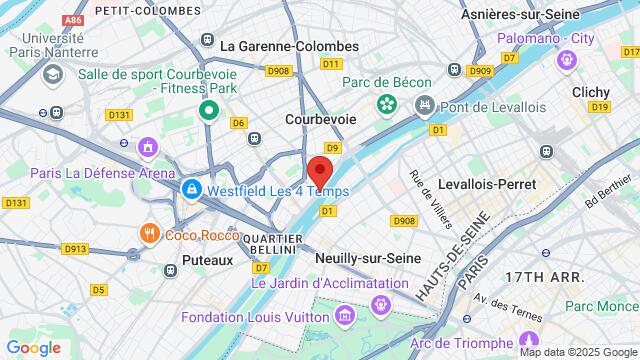 Map of the area around 26 Quai du Président Paul Doumer 92400 Courbevoie