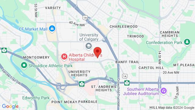 Map of the area around 2500 University Drive NW,Calgary, Alberta, Calgary, AB, CA