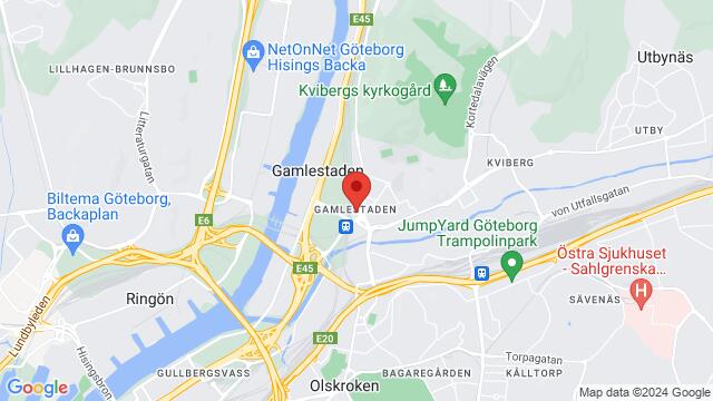 Map of the area around Dance Vida Events, Gothenburg, Sweden, Gothenburg, VG, SE