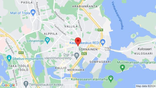 Kaart van de omgeving van Tavastvägen 29, FI-00500 Helsinki, Suomi,Helsinki, Helsinki, ES, FI