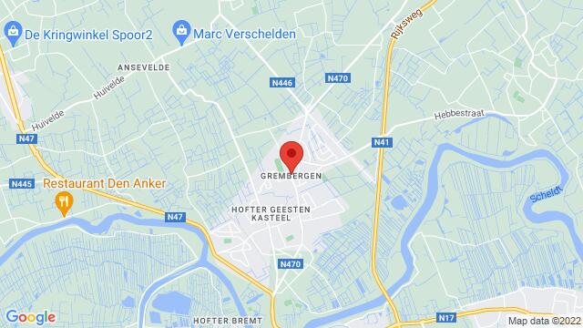 Kaart van de omgeving van Gildenhuis Dendermonde Hamsesteenweg 2 9200 Dendermonde