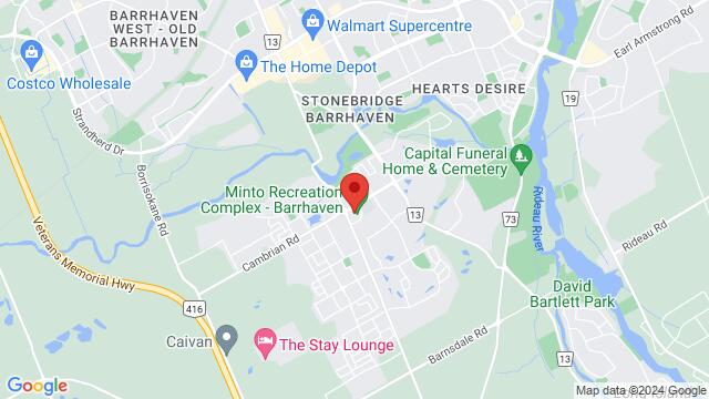 Map of the area around 3500 Cambrian Road, Ottawa, ON, CA
