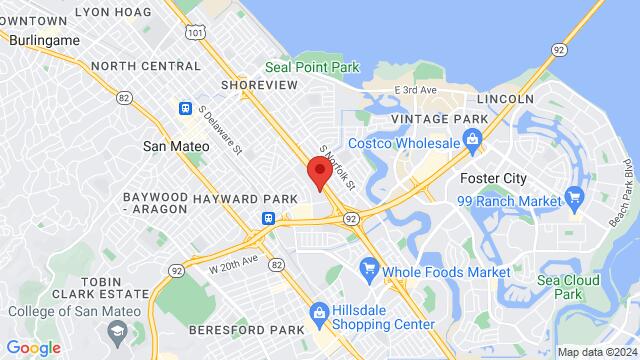 Map of the area around San Mateo Marriott San Francisco Airport, 1770 S Amphlett Blvd, San Mateo, CA 94402, USA